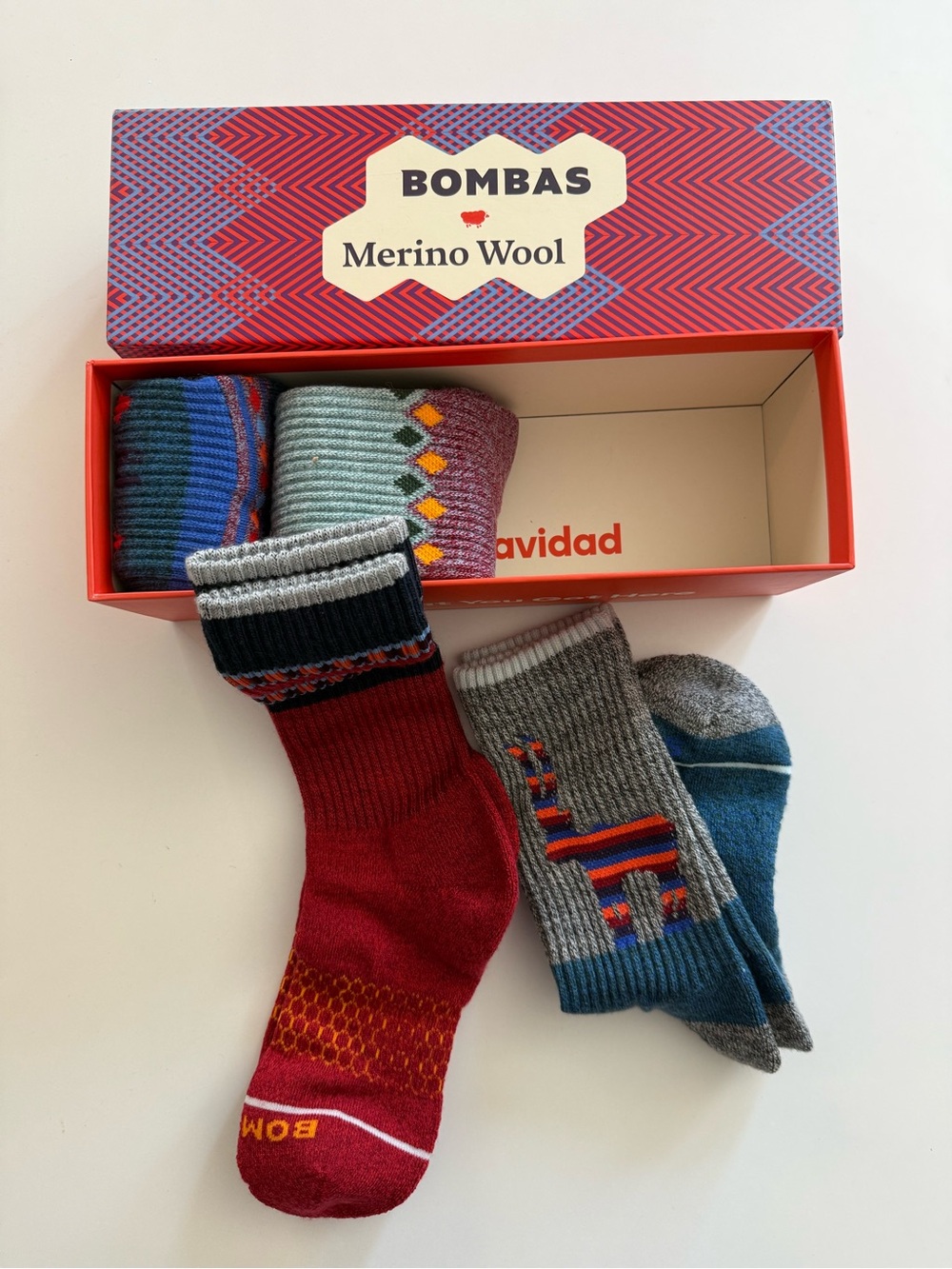 Bombas Merino Wool 4-pair gift box socks calf crew - Picture 2 of 6